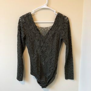 Olive Green lace body suit